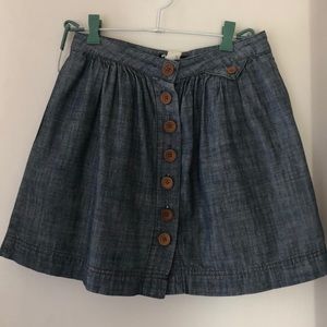 BDG button front denim skirt